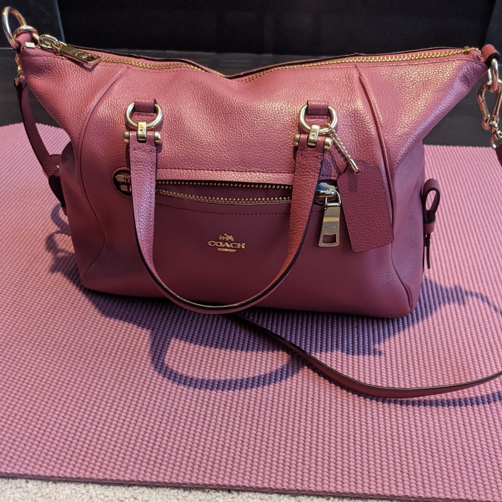 Authentic Coach leather bag with care instructions